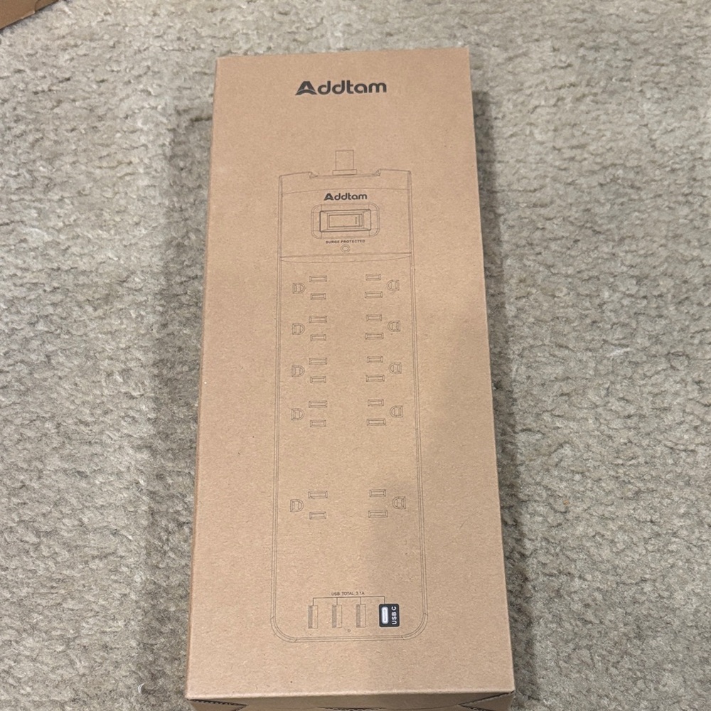 Power Strip with USB Ports - Black